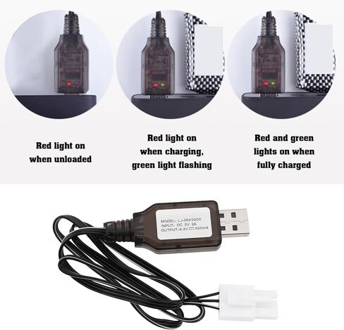 2S Life 6.4V 600mA USB to EL4.5-3P Plug Batteries Charging Wire for Most Model Remote Control Cars Trucks Speedboats in Saudi Arabia
