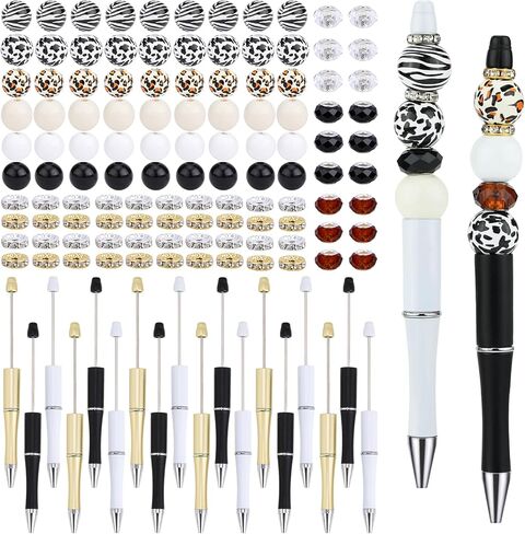 12pcs DIY Beadable Pens Bulk Pens for Beads Beaded Pen Kit for Students Teacher Office Supplies DIY Making Gifts(Purple) in Saudi Arabia