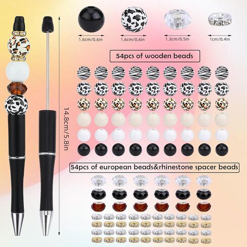 12pcs DIY Beadable Pens Bulk Pens for Beads Beaded Pen Kit for Students Teacher Office Supplies DIY Making Gifts(Purple) in Saudi Arabia