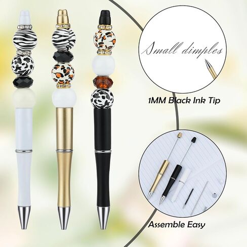 12pcs DIY Beadable Pens Bulk Pens for Beads Beaded Pen Kit for Students Teacher Office Supplies DIY Making Gifts(Purple) in Saudi Arabia