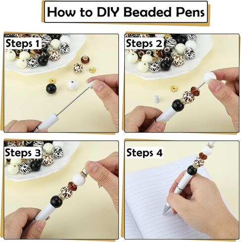 12pcs DIY Beadable Pens Bulk Pens for Beads Beaded Pen Kit for Students Teacher Office Supplies DIY Making Gifts(Purple) in Saudi Arabia