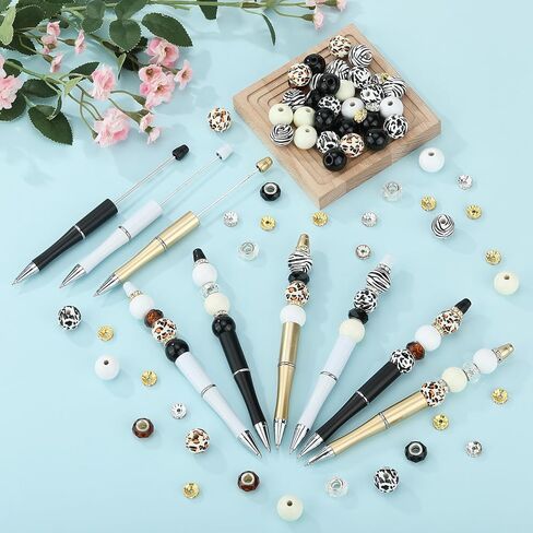 12pcs DIY Beadable Pens Bulk Pens for Beads Beaded Pen Kit for Students Teacher Office Supplies DIY Making Gifts(Purple) in Saudi Arabia