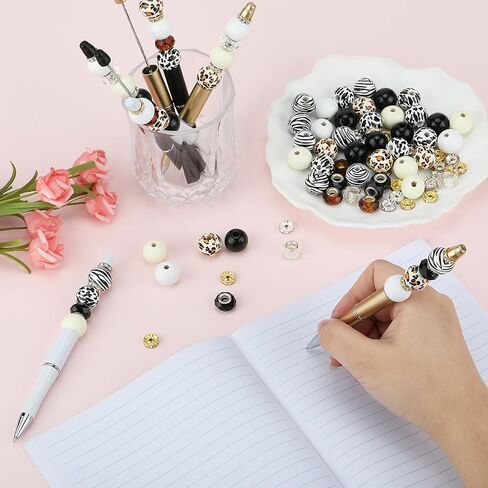 12pcs DIY Beadable Pens Bulk Pens for Beads Beaded Pen Kit for Students Teacher Office Supplies DIY Making Gifts(Purple) in Saudi Arabia