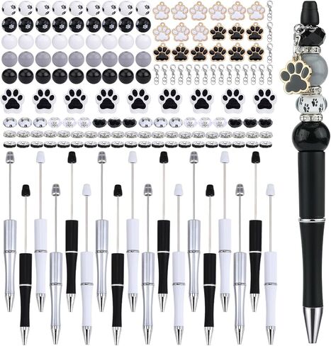 12pcs DIY Beadable Pens Bulk Pens for Beads Beaded Pen Kit for Students Teacher Office Supplies DIY Making Gifts(Purple) in Saudi Arabia