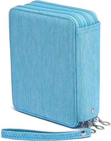 YOUNGCOL 72 Slots Colored Pencil Case - Deluxe Oxford Fabric Pencil Organizer Holder With Zipper Closure Pencil Box (Black) in Saudi Arabia