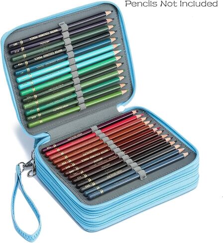 YOUNGCOL 72 Slots Colored Pencil Case - Deluxe Oxford Fabric Pencil Organizer Holder With Zipper Closure Pencil Box (Black) in Saudi Arabia