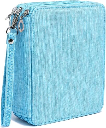 YOUNGCOL 72 Slots Colored Pencil Case - Deluxe Oxford Fabric Pencil Organizer Holder With Zipper Closure Pencil Box (Black) in Saudi Arabia