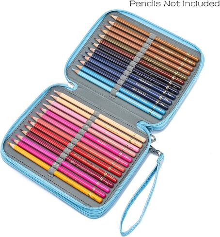 YOUNGCOL 72 Slots Colored Pencil Case - Deluxe Oxford Fabric Pencil Organizer Holder With Zipper Closure Pencil Box (Black) in Saudi Arabia