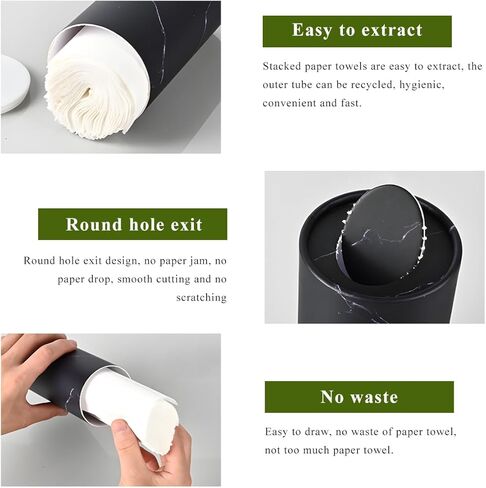 4 PCS Car Tissue Holder, Refillable Auto Cup Holder Round Napkin Container with Facial Tissues, Portable Tissue Box Paper Towel Cylinder for Most Vehicles, Car Accessories (Black) in Saudi Arabia