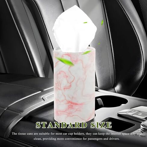 4 PCS Car Tissue Holder, Refillable Auto Cup Holder Round Napkin Container with Facial Tissues, Portable Tissue Box Paper Towel Cylinder for Most Vehicles, Car Accessories (Black) in Saudi Arabia