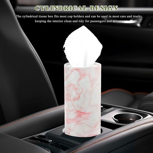 4 PCS Car Tissue Holder, Refillable Auto Cup Holder Round Napkin Container with Facial Tissues, Portable Tissue Box Paper Towel Cylinder for Most Vehicles, Car Accessories (Black) in Saudi Arabia