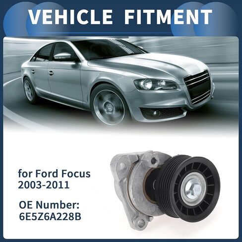 Belt Tensioner Drive Belt Tensioner Pulley Assembly for Ford Escape 2009-2012 2.5L L4 Gas No.6E5Z6A228B Metal 1 Pc in Saudi Arabia