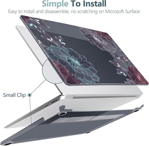 Batianda Case for 15 inch Microsoft Surface Laptop Copilot+ PC 2024 (7th Ed) Model 2037 Creative Pattern Durable Scratch-Resistant Hardshell, with Keyboard Cover & Screen Protector, Leaves in Saudi Arabia