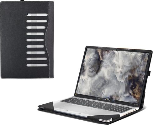 حافظة لاب توب ديل برو 16 بلس PB16250 PB16255 16 بوصة حافظة شاملة من جلد البولي يوريثان غطاء جيب داخلي (رمادي داكن) in Kuwait