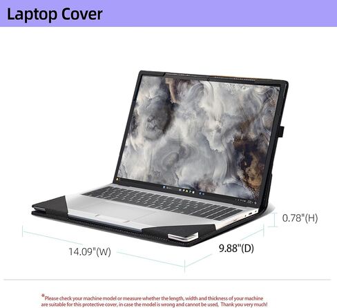 حافظة لاب توب ديل برو 16 بلس PB16250 PB16255 16 بوصة حافظة شاملة من جلد البولي يوريثان غطاء جيب داخلي (رمادي داكن) in Kuwait