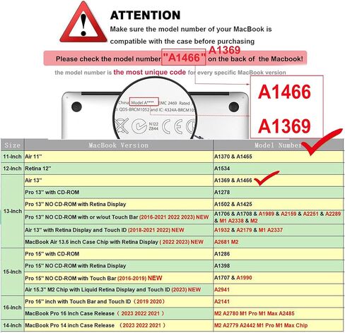 MacBook Air 13 inch Case (A1466/A1369, Older Version 2010-2017 Release), Premium PU Leather Case Compatible for Older MacBook Air 13 (No Touch ID), Crocodile Print Pink in Saudi Arabia