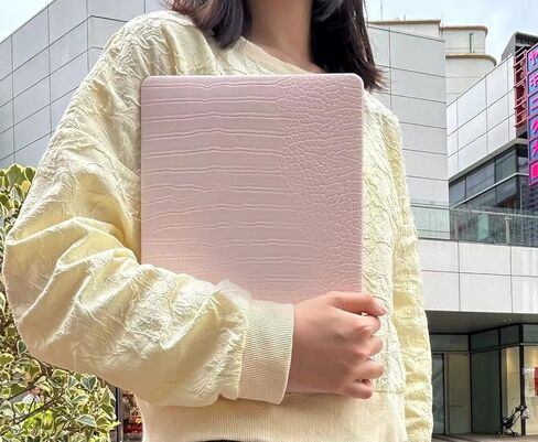 MacBook Air 13 inch Case (A1466/A1369, Older Version 2010-2017 Release), Premium PU Leather Case Compatible for Older MacBook Air 13 (No Touch ID), Crocodile Print Pink in Saudi Arabia