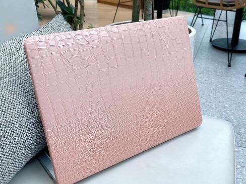 MacBook Air 13 inch Case (A1466/A1369, Older Version 2010-2017 Release), Premium PU Leather Case Compatible for Older MacBook Air 13 (No Touch ID), Crocodile Print Pink in Saudi Arabia