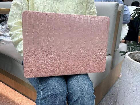 MacBook Air 13 inch Case (A1466/A1369, Older Version 2010-2017 Release), Premium PU Leather Case Compatible for Older MacBook Air 13 (No Touch ID), Crocodile Print Pink in Saudi Arabia