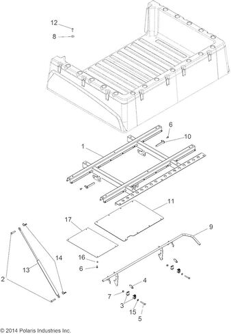 Polaris Ranger Dump Box Shock, Genuine OEM Part 7043187, Qty 1 in Saudi Arabia