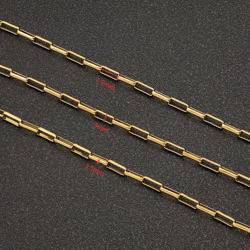 UMAOKANG 10 Meters Stainless Steel Chains Bulk on Spool Shiny Embossed Paperclip Chain for Jewelry Making in Saudi Arabia