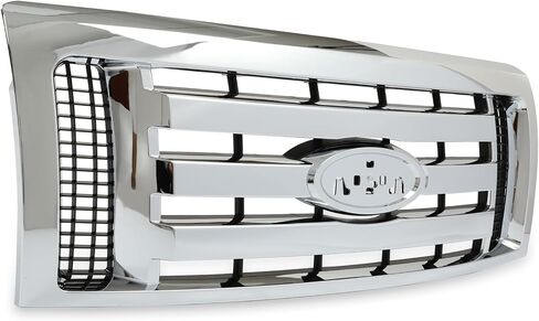 Suitable for Front Bumper Grille Assembly Compatible with 2009-2014 Ford F-150 F150 XLT - Silver Chrome Housing & Insert Grill Replacement (9L3Z8200D, FO1200511) in Saudi Arabia