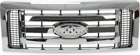 Suitable for Front Bumper Grille Assembly Compatible with 2009-2014 Ford F-150 F150 XLT - Silver Chrome Housing & Insert Grill Replacement (9L3Z8200D, FO1200511) in Saudi Arabia
