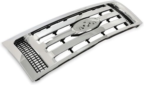 Suitable for Front Bumper Grille Assembly Compatible with 2009-2014 Ford F-150 F150 XLT - Silver Chrome Housing & Insert Grill Replacement (9L3Z8200D, FO1200511) in Saudi Arabia