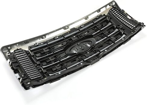 Suitable for Front Bumper Grille Assembly Compatible with 2009-2014 Ford F-150 F150 XLT - Silver Chrome Housing & Insert Grill Replacement (9L3Z8200D, FO1200511) in Saudi Arabia