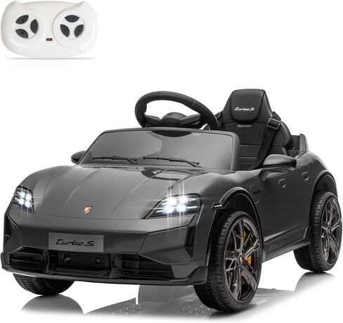 Winado 12V Kids Ride on Car, Licensed Porsche Taycan Electric Car for Toddlers, Battery Powered Ride on Vehicle W/Remote Control, with Bluetooth, 3 Speeds, LED & Rear Lights, Music & Horn (Pink) in Saudi Arabia