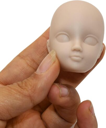 1/6 Doll Head, 10 Pieces Soft Plastic Doll Repainting Practice Makeup Double-fold Eyelid Doll Face Head Silicone Doll Head Crafts for BJD Make Up in Saudi Arabia