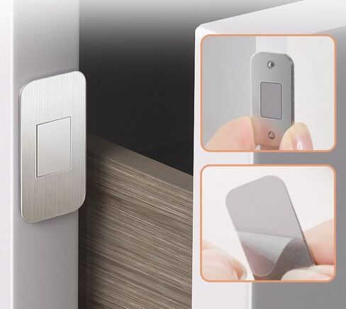 2Sets Invisible Magnetic Suction Drawer Closer Self Adhesive Sliding Door Furniture Anti-Rust Magnet Stickers Accessories,White in Saudi Arabia