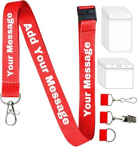 10-10000 Pcs Custom Lanyards Personalized for ID Badge Teacher Student Office Staff Company Event, Polyester Lanyards Customizable Logo Text Clipart Picture in Saudi Arabia