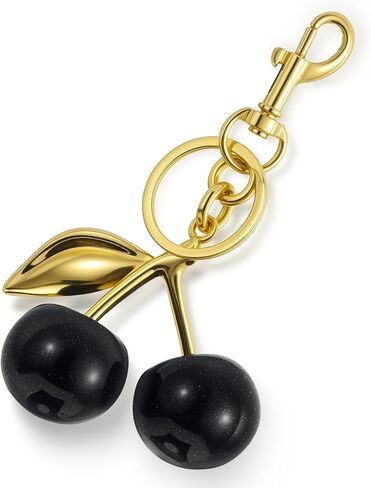 Cherry Keychain Bag Charms for Women Handbags Purse Accessories Glittering Resin Black Cherry Cute Bag Charm for Birthday Christmas Gifts in Saudi Arabia