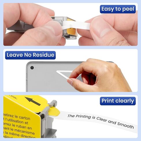 شريط ملصقات أبيض TZe-211 مقاس 6 مم 0.23 ملصقات مغلفة متوافقة مع شريط صانع الملصقات Brother P-Touch Redills PT-D210 PT-D220 PT-D200 PT-H110 PT-D400، عبوة واحدة 0.23 بوصة × 26.2 قدم in Kuwait