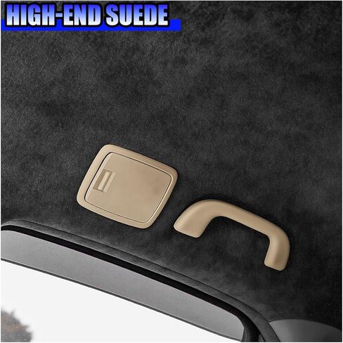 Car Microfiber Fabric Self-Adhesive Suede Wrap, 59" x 8.3" Synthetic Leather Auto Soft Stretchable Decorative Film, Vehicle Interior Makeover Accessory for Dash Headliner Console (59''×8.3'') in Kuwait