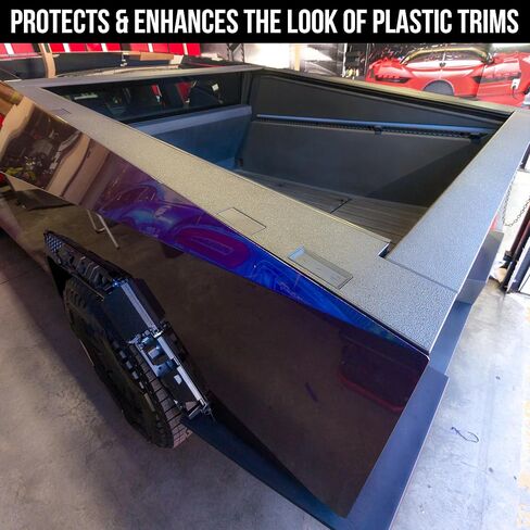 TOProtect سرير البضائع بيك اب السرير المحيطي تقليم الفينيل اللفافة تراكب حماية درع عدة ل Cybertruck - مظهر رذاذ بطانة السرير، حماية دائمة in Saudi Arabia