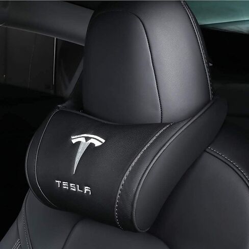 Car Headrest Neck Pillow Support Memory Foam Ergonomic Design Accessory for Driving Seat Fatigue Relief Compatible with Model S X 3 Y & Cybertruck - 1 Piece in Saudi Arabia