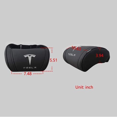Car Headrest Neck Pillow Support Memory Foam Ergonomic Design Accessory for Driving Seat Fatigue Relief Compatible with Model S X 3 Y & Cybertruck - 1 Piece in Saudi Arabia