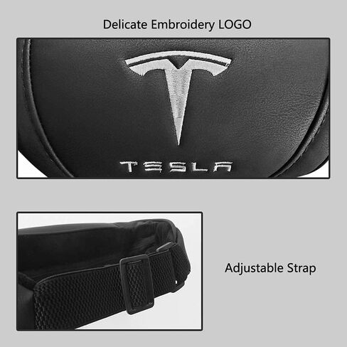 Car Headrest Neck Pillow Support Memory Foam Ergonomic Design Accessory for Driving Seat Fatigue Relief Compatible with Model S X 3 Y & Cybertruck - 1 Piece in Saudi Arabia
