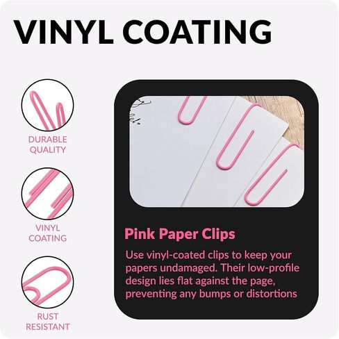 Small Paper Clips, 1.1 Inch Paper Clip, 200 pcs Paperclips (Small, Pink) in Kuwait