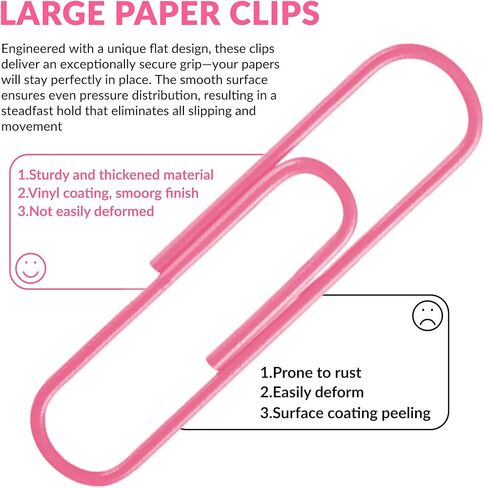 Small Paper Clips, 1.1 Inch Paper Clip, 200 pcs Paperclips (Small, Pink) in Kuwait