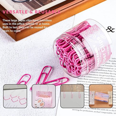 Small Paper Clips, 1.1 Inch Paper Clip, 200 pcs Paperclips (Small, Pink) in Kuwait