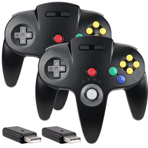 Multi-Device Enhanced Wireless Controller, 2.4 GHz with USB Receiver, Compatible with Windows Laptop PC iOS Mac Raspberry Pi, Switch/NSO - (Rechargeable) (Plug and Play) Black in Kuwait