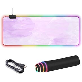 RGB Large Gaming Mouse Pad, Extended Mouse Pad with 12 Lighting Effects, Water Proof Mutispandex Surface, Non-Slip Rubber Base, 80x30 cm / 31.5×11.8 in (Cat) in Kuwait