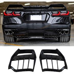 الناشر الخلفي لكورفيت C8 2020-2024 المصد السفلي الخلفي الناشر الشفاه الفاصل البلاستيك ABS (أسود لامع) in Kuwait