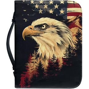 Leather Print Bible Cover for Women Men - PU Bible Case for Girls, Bible Study Supplies for Home, Office, Travel,Horse and Cross,Medium in Kuwait