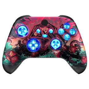 Silent Modz Custom Modded Controller 7 LED Colors Trigger Stopper Mod w/Pro Grips compatible with Xbox Series S, Xbox Series X, Xbox One, and Windows (Black) in Saudi Arabia