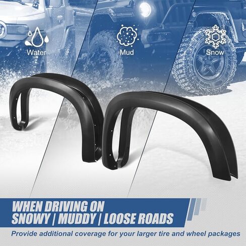 Auto Dynasty 4 Piece Pocket-Riveted Style Paintable Wheel Fender Flares Cover Kit Compatible with Chevrolet Silverado 1500 2019-2024, Front and Rear, Black in Saudi Arabia
