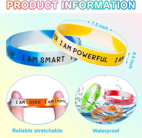 CYCLUSIVE 60 Pieces Students Inspirational Wristbands Rubber Bracelets Fun Motivational Wristbands for Kids Students Back to School Gifts in Kuwait